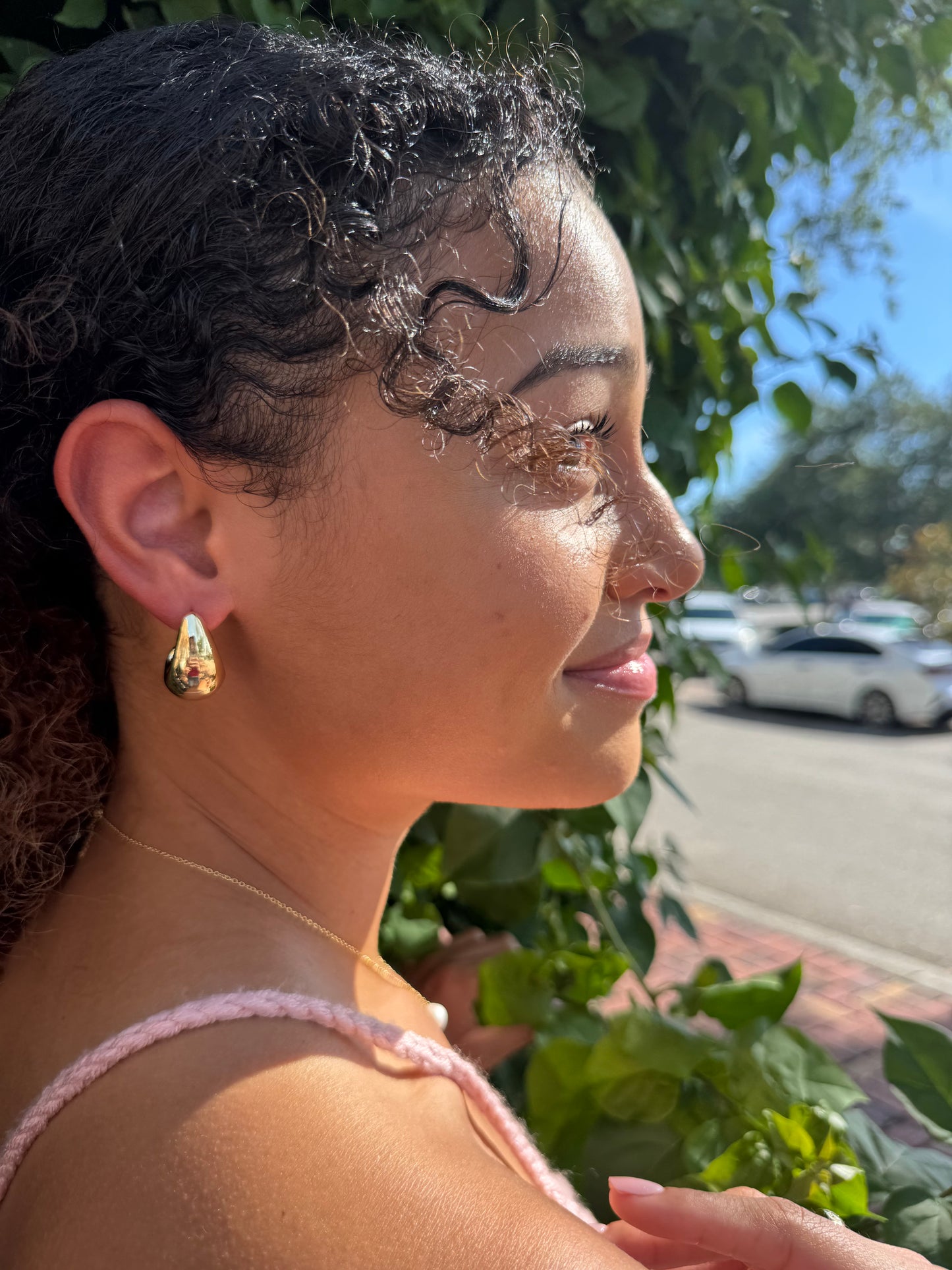 Dainty Chunky Teardrop Earrings