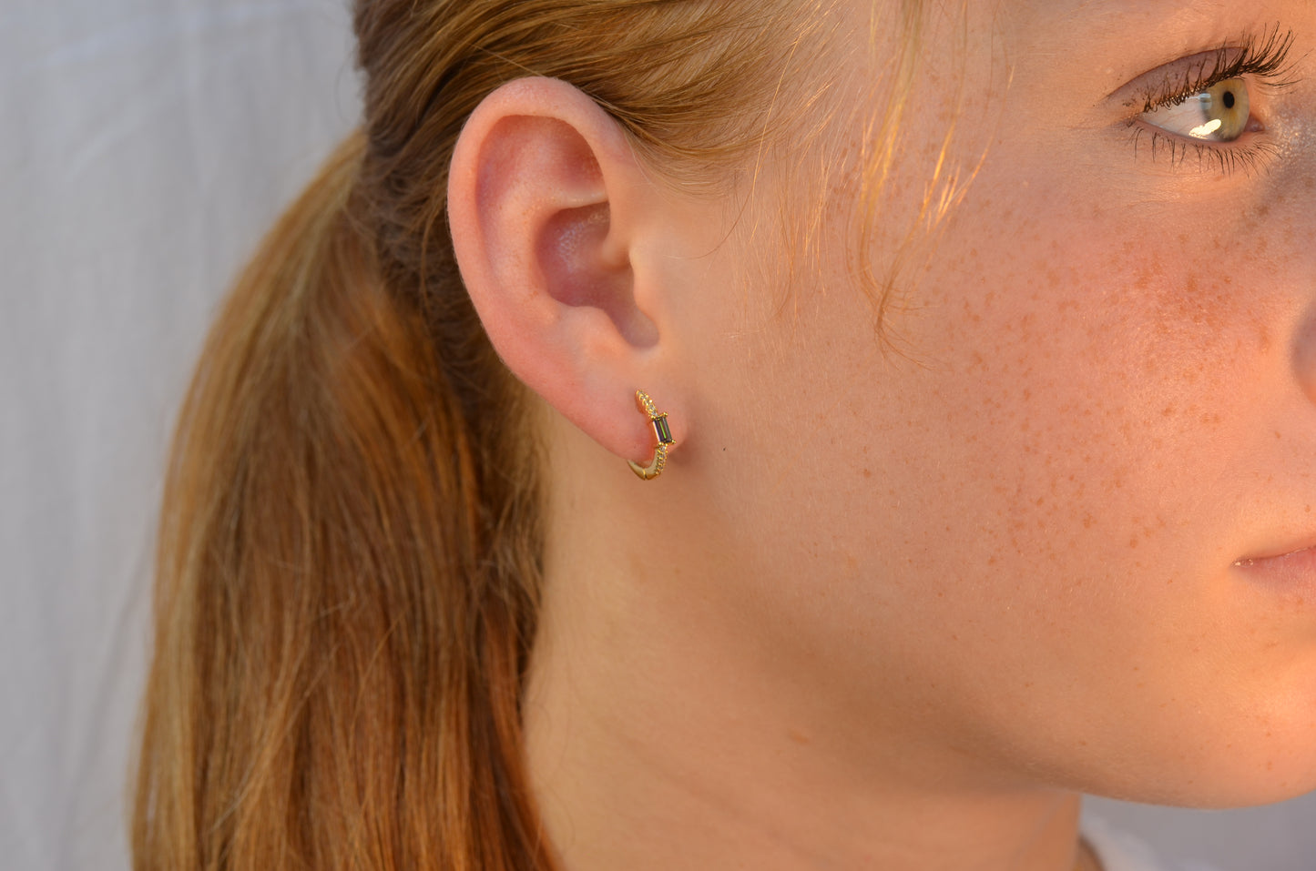 Colored Stone Huggie