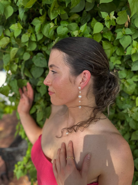 Heart Pearl Earrings