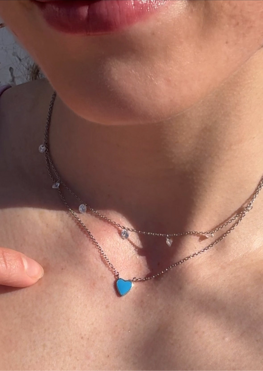 Blue Heart Necklace