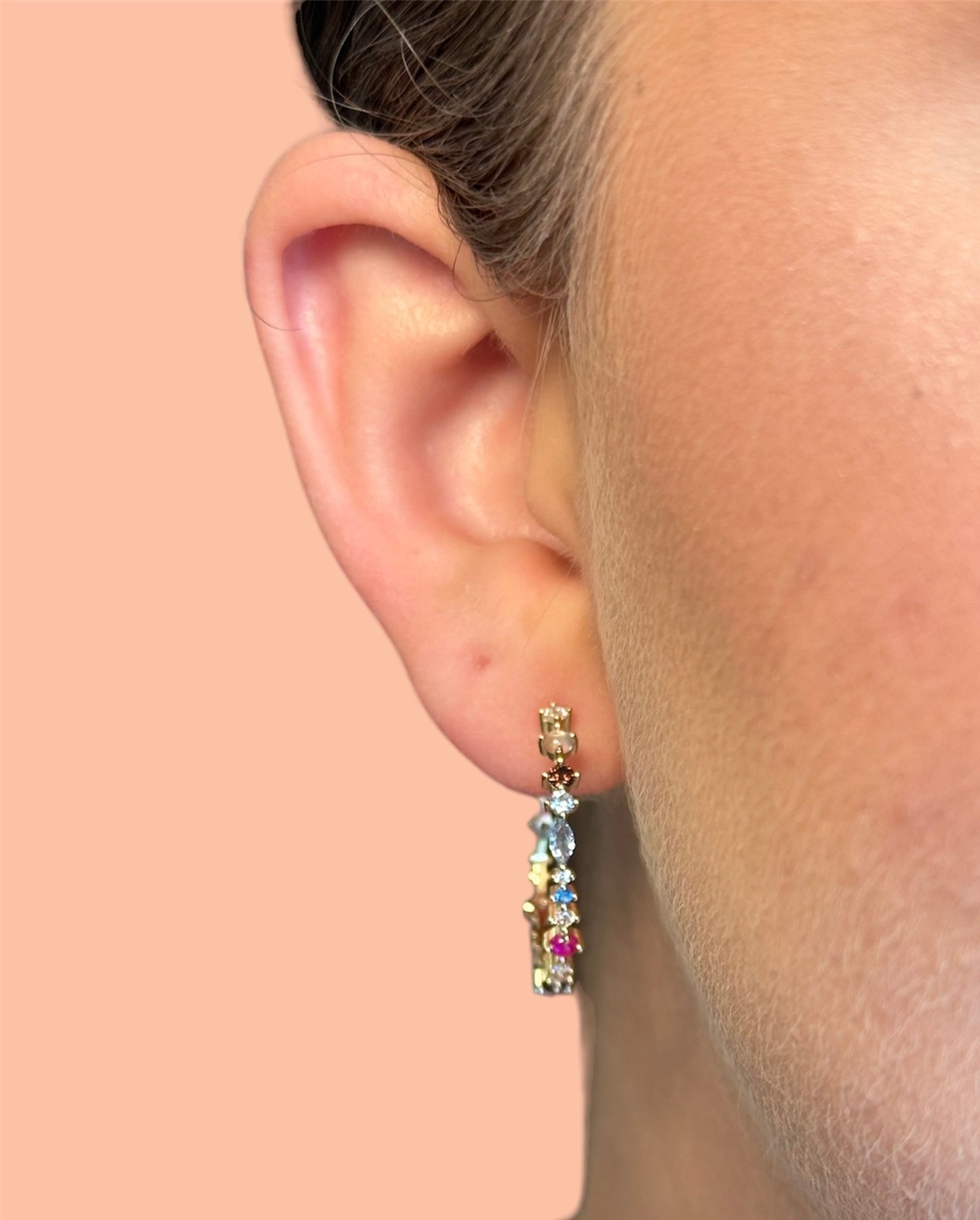 Whimsical Crystal Hoops