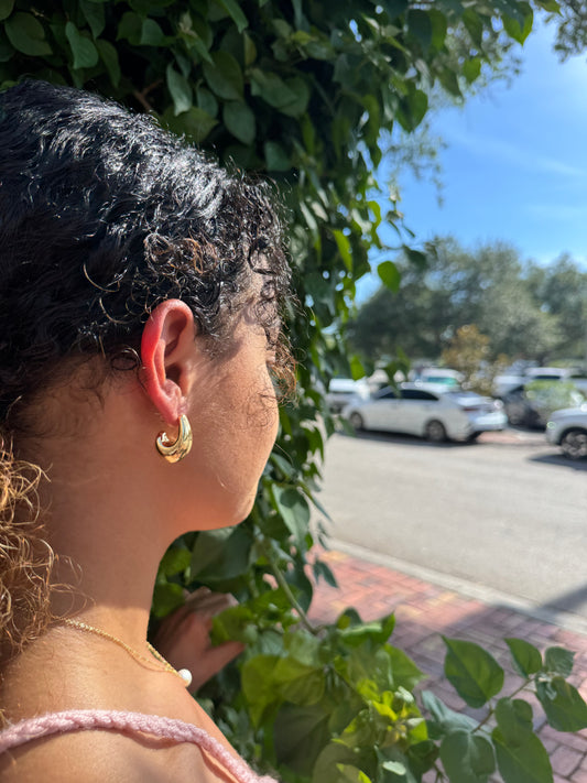 Dainty Chunky Teardrop Earrings