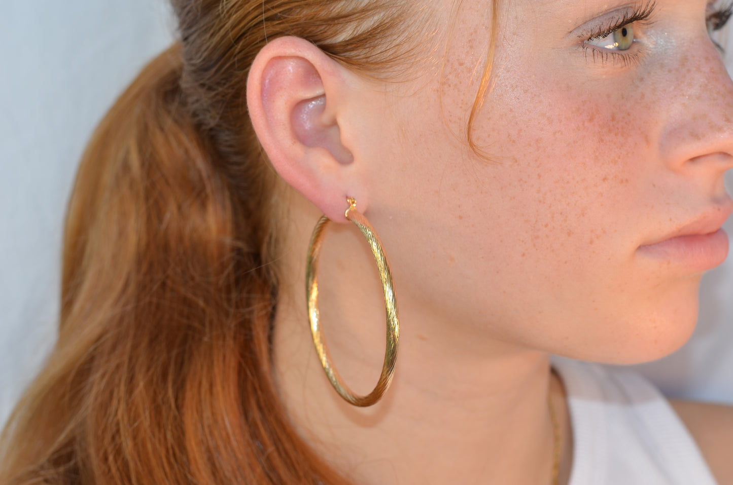 Diamond Cut Gold Hoops