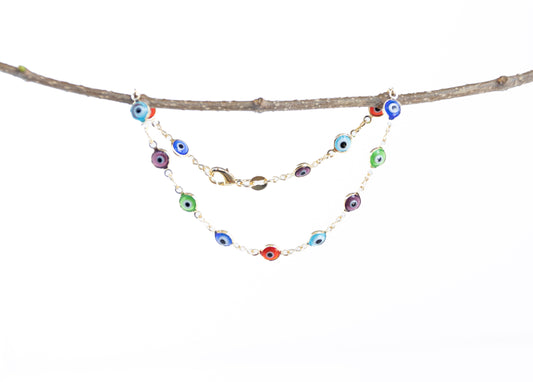 Colorful Evil Eye Anklet